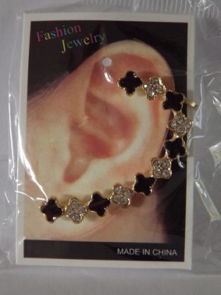 Earcuff  strass zwart