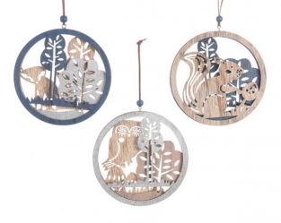 Hangdecoratie dier hout najaarsdecoratie