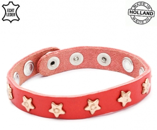 Lederen armband RED