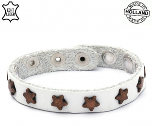 Lederen armband WHITE