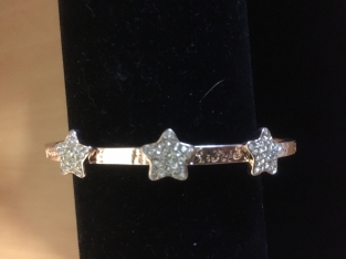 Armband sterren strass nikkelvrij roze