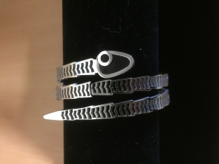Stainless steel armband Snake zilver